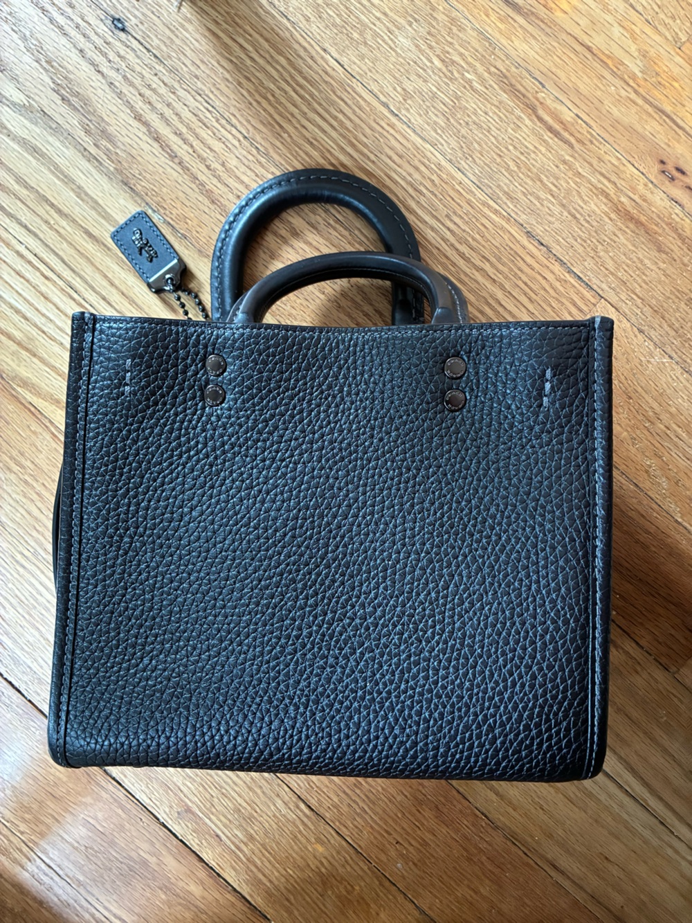 Coach Black Pebbled Leather colorblock rogue 20